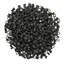 Hair Extension Beads Silicone Lined Micro Link Rings Beads for I Tip Black