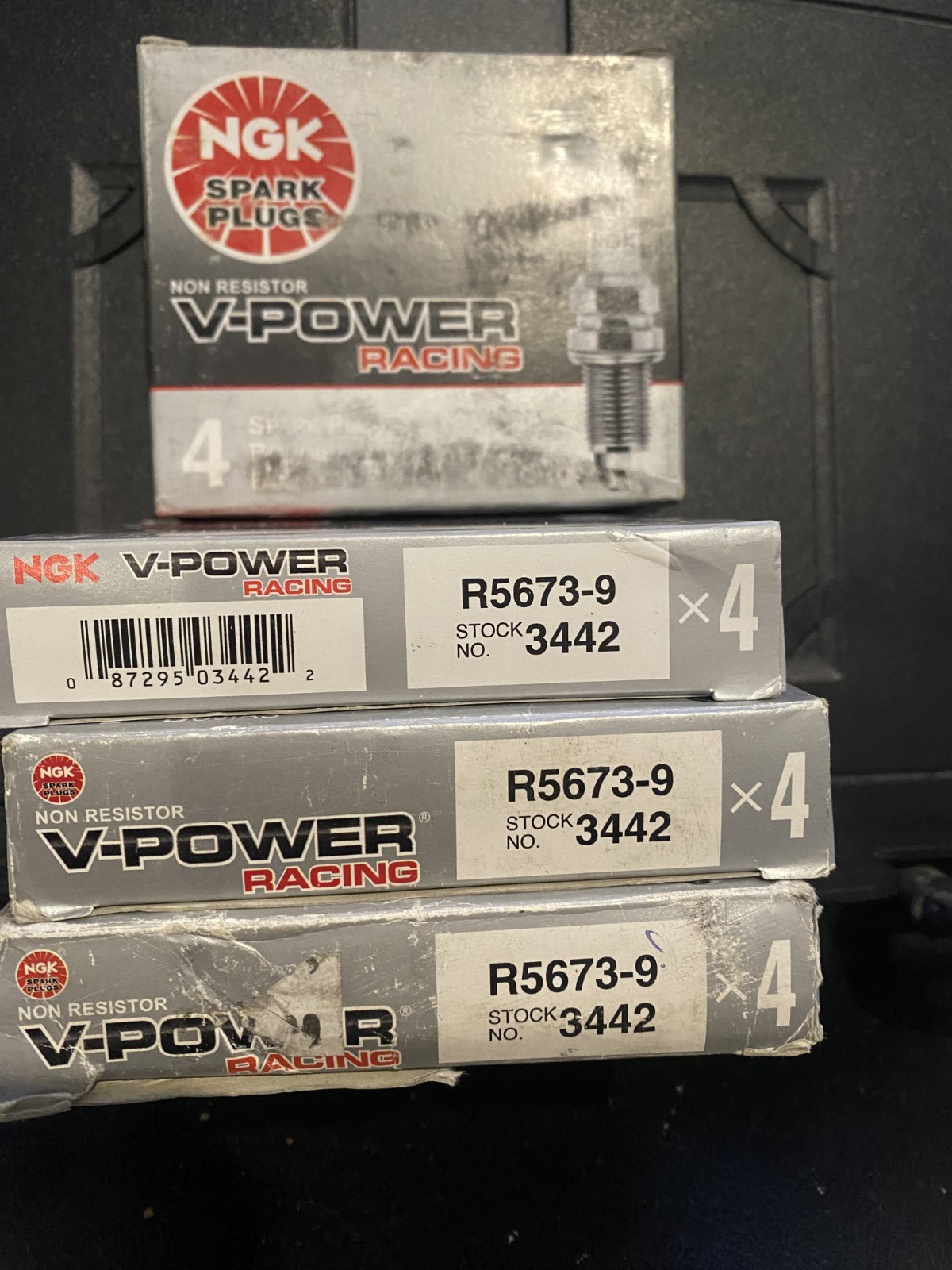 NGK V-POWER RACING PLUG 3442 R5673-9 Spark Plug 14 mm Thread 11 mm LOT OF 4 BX