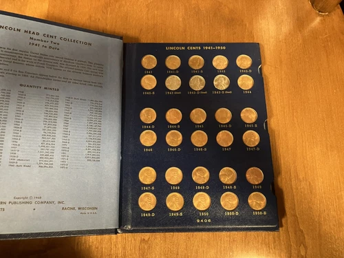 Lincoln Cents 1941- in album, choice BU, uncirculated Lincoln cent collection