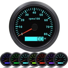 Tachometer Gauge Waterproof 85mm 3-3/8" Tachometer Automotive Tachometers 0-8...