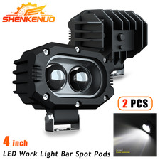 4inch 6500k LED Work Pods Light Bar Spot Truck Offroad 4WD Driving Fog Lamp 2x