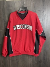 Gear For Sports Wisconsin Badgers Pullover Windbreaker Mens Large Mesh Lined Y2K