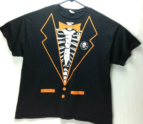 Skeleton Tuxedo T-Shirt Halloween XXL 
