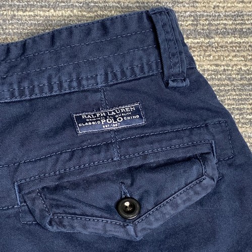 Polo Ralph Lauren Men's 30 Navy Classic Chino Shorts Cargo Pockets 100% Cotton - Picture 6 of 10