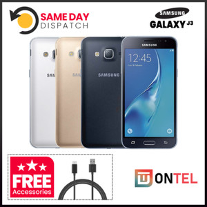Samsung Galaxy J3 (2016) J320 - Schwarz Gold - Entsperrt - Smartphone Klasse A Gut