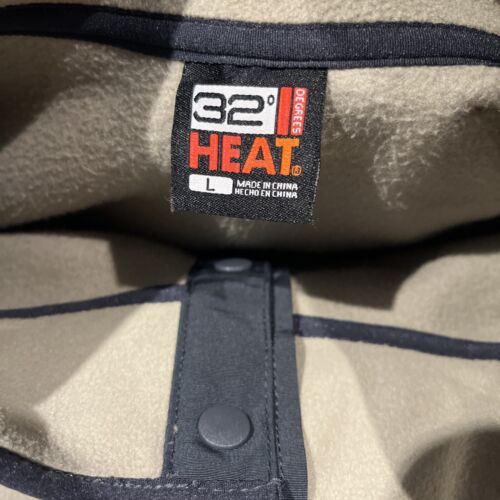 32 DEGREE HEAT Snap Button Olive Green Pullover Fleece Jacket Men's Size L, Soft - Picture 3 of 9