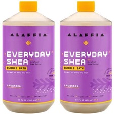Alaffia Everyday Shea Bubble Bath, Cleanse, Soothe  32 Fl Oz Pack of 2 