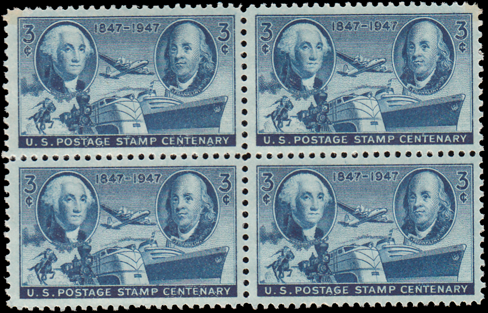 US Stamp #947 - 1947 3¢ U.S. Stamp Centenary, EzGrade™ VG/F, MNH