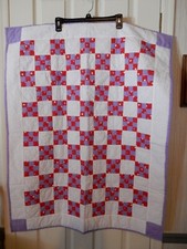 Handmade Adorable Valentine's Day Wall Hanging/Baby Quilt 31 3/4" x 40"