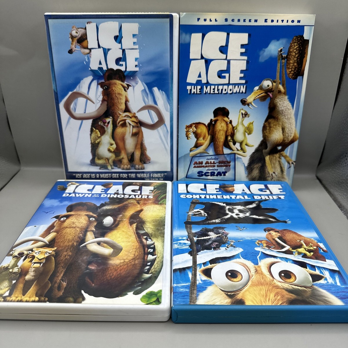 Ice Age DVD Lot Ice Age 1 2 3 4 The Meltdown, Dawn Of The