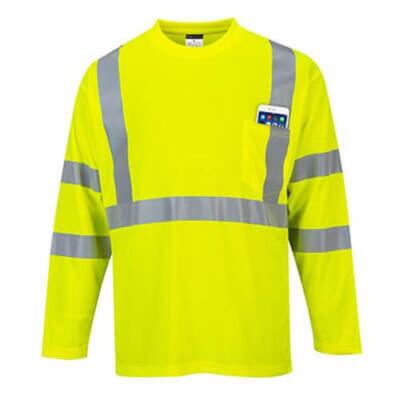 S191YER4XL Portwest Hi-Vis Long Sleeve Pocket T-Shirt Yellow 4X-Large NEW
