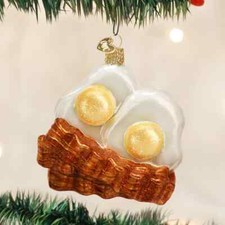Old World Christmas Ornament- Bacon and Eggs NEW 32210