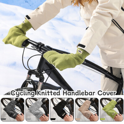 Bike Handlebar Mittens Thermal Fleece Thick Windproof Cycling