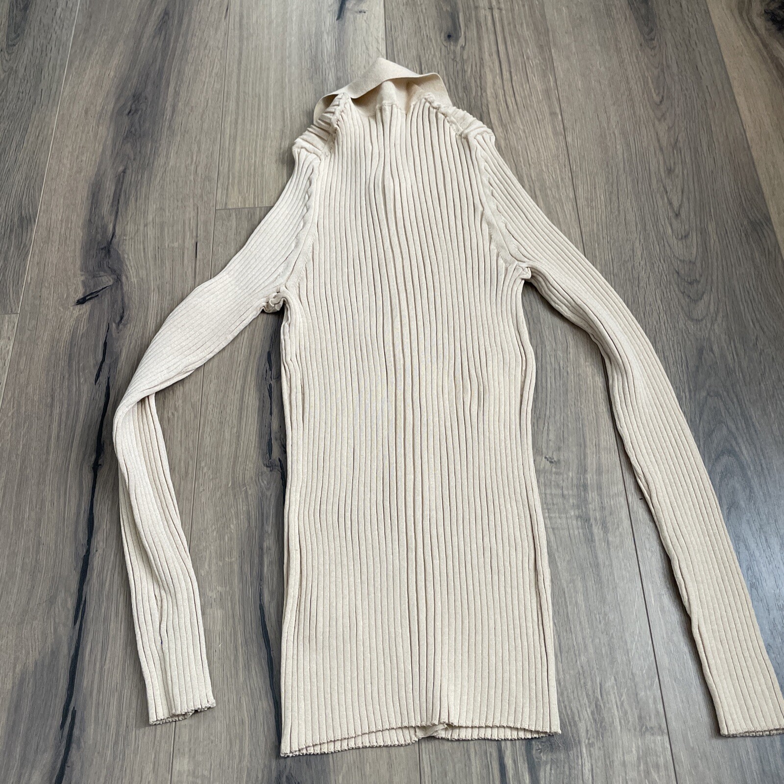 Vince Ribbed Collared Top Fitted Button Front  Si… - image 12