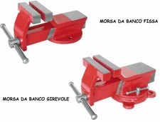 MORSA IN ACCIAIO FORGIATO DA BANCO BASE FISSA E GIREVOLE DA 125 mm CON INCUDINE