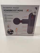 Sharper Image Powerboost Move Portable Massage Gun 1014502 4 Speeds Compact Gray