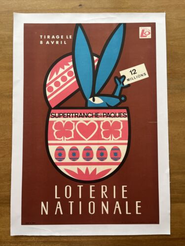 Affiche originale « Loterie Nationale Belge - Pâques »  - 1970´s - Photo 1/5