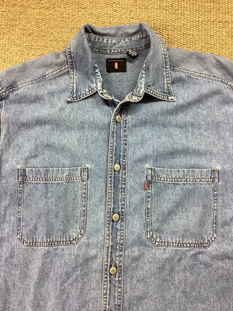 Levi denim shirt mens cheap