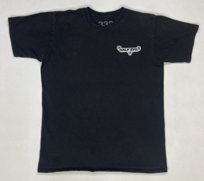 Half Evil 333 Logo Graphic T-shirt Men Medium Black Short Sleeve