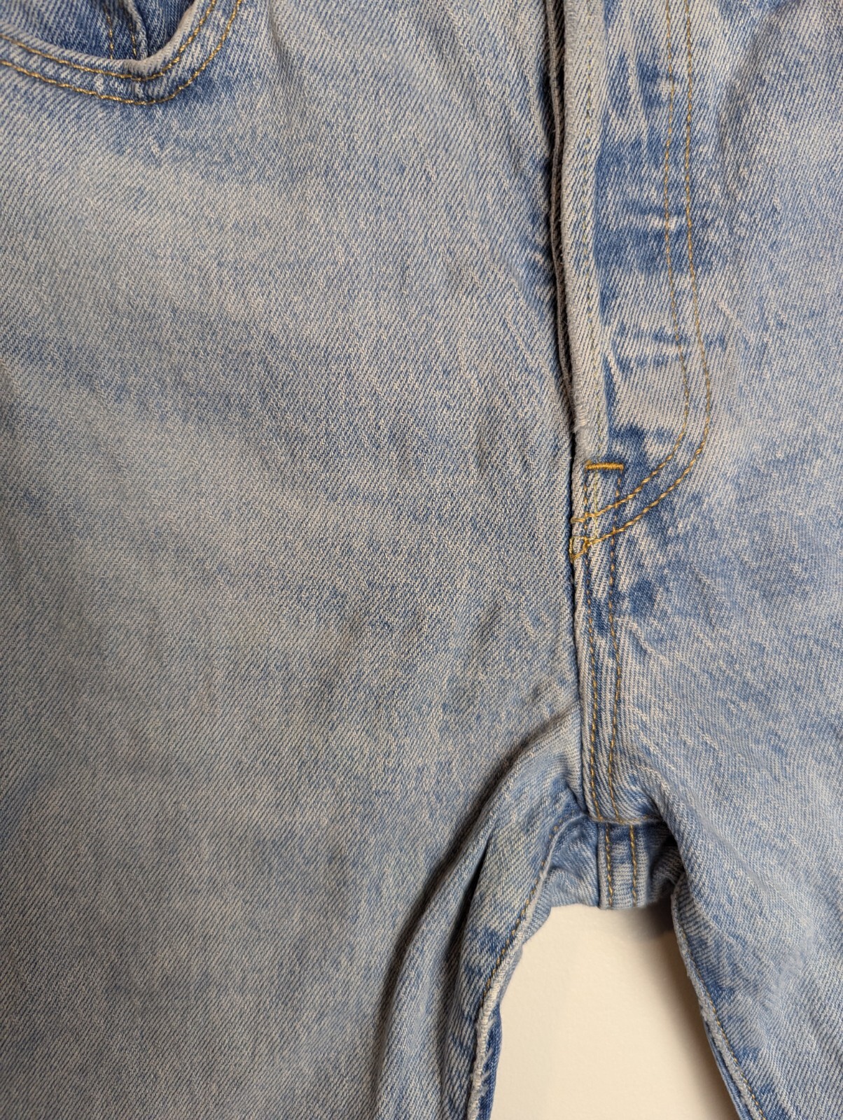 Levi's 501 Womens Button Fly Skinny Distressed High Rise Blue Denim Jeans 25x28 thumbnail 3