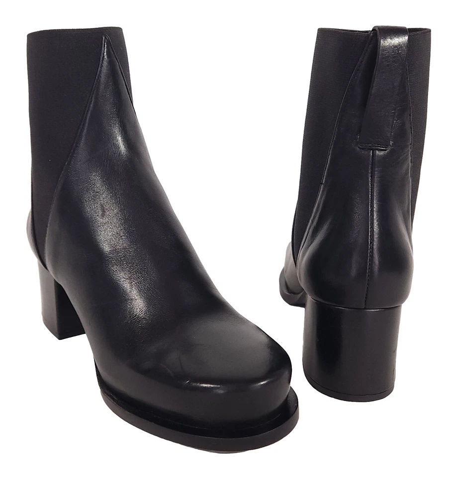 Jil Sander Botas Chelsea de Cuero 34 EE. UU. 4 Negras Nuevas Foto 2 de 4