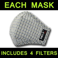 Unisex Face Cover Mask Anti-microbial-Reusable Face Mask, PM 2.5 filters