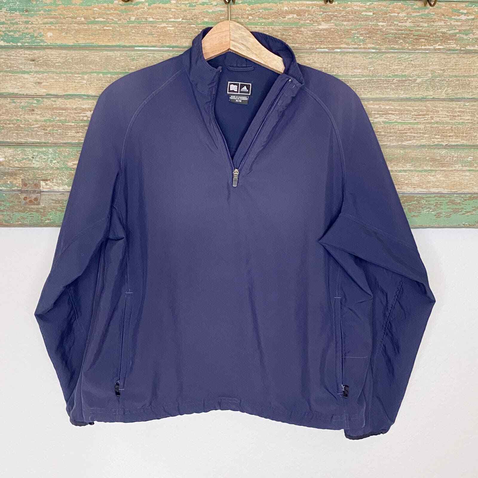Adidas Windbreaker Jacket Pullover Navy Medium - image 2