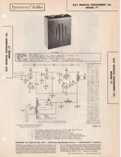 1948 KAY 77 MUSICAL INSTRUMENT AMPLIFIER SERVICE MANUAL PHOTOFACT SCHEMATIC FIX
