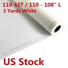 US Stock White 3 Yards Silk Screen Printing Mesh Fabric 110 43T / 110 - 108" L