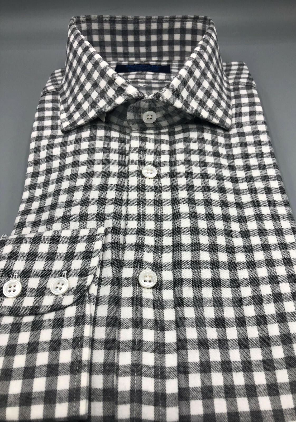HILDITCH & KEY Grey & Cream Check Shirt, UK:17.5, EU:44, RRP: £225! BNWT