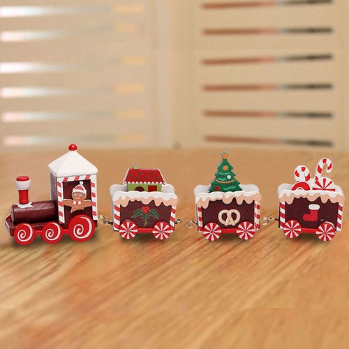 Lindo Mini Tren de Navidad de Madera Adornos de Tren Adornos de Navidad Regalo para Niños - Imagen 4 de 26
