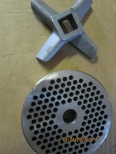 BIRO #52 GRINDER PLATE 1/4 HOLES W/ HARD EDGE KNIFE  REVERSIBLE SET