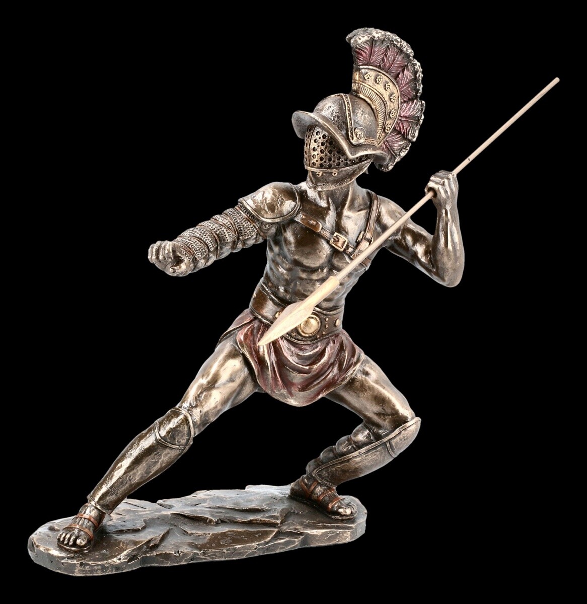 Gladiator Figurine - Murmillo IN Battle With Spear Decorative Figures Veronese
