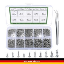 1200 Stück Kleine Schrauben, Mini Selbstschneidende Schrauben Set, Mikro Winz...