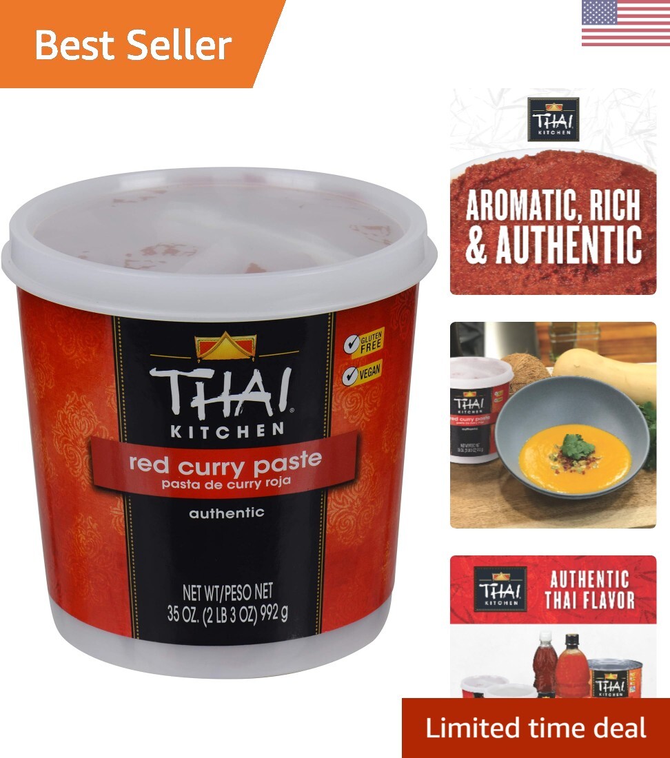 Authentic Thai Red Curry Paste 35oz Tub Perfect for Stir-Fries