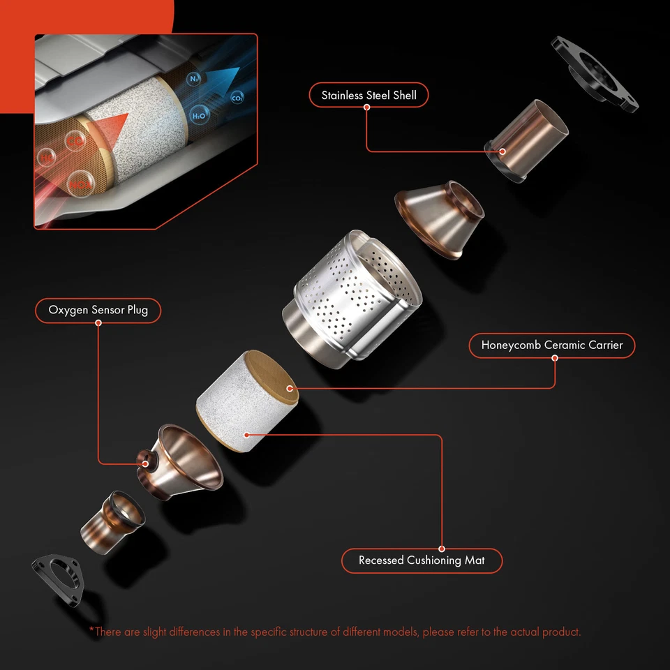 Convertidor catalítico del lado del conductor delantero para Cadillac CTS 2010-2019 V6 3,0 L 3,6 L Foto 4 de 4