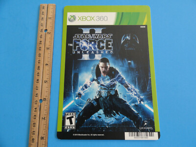XBOX 360 STAR WARS FORCE UNLEASHED 2 BLOCKBUSTER VIDEO BACKER CARD 5''X8'' NO GAME