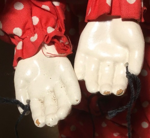 VTG EFFANBEE 14" CLIPPO THE CLOWN MARIONETTE w/RARE CLOTH BODY TAG AS-IS CRAZING - Picture 19 of 24