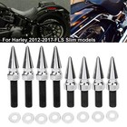 For Harley Softail FLS SLIM CHROME SPIKE Rear Fender Strut Bolts 2012 2017
