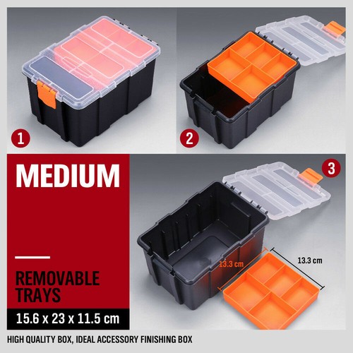 4-Pieces Tool Box Parts Organizer Plastic Storage Compartments With Dividers - Picture 6 of 11