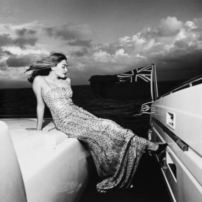 Actress Shebah Ronay on the deck of a boat in 1994 Historic Old Photo