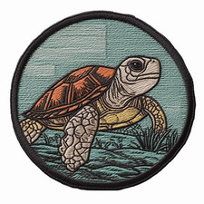 Baby Turtle Patch Iron-on Applique Sea Animal Badge Ocean Beach Outdoor Nature