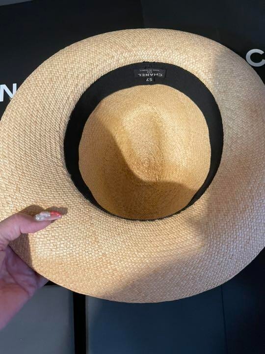 Chanel Straw Hat Beige 57cm Used | eBay display picture 1
