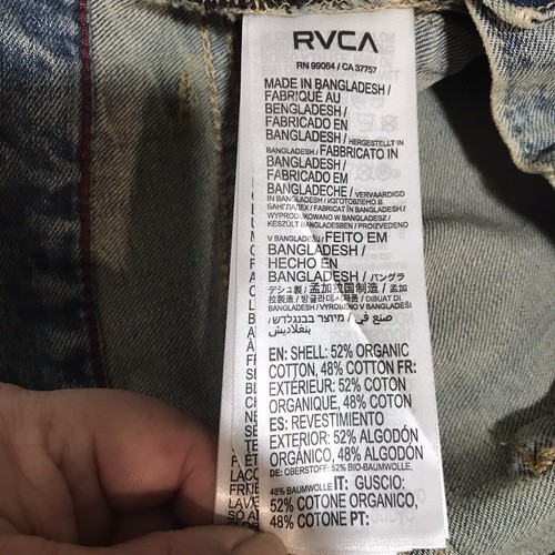 Jeans uomo RVCA Daggers denim slim taglio dritto taglia 30 colore blu ruggine elasticizzato - Foto 7 di 15