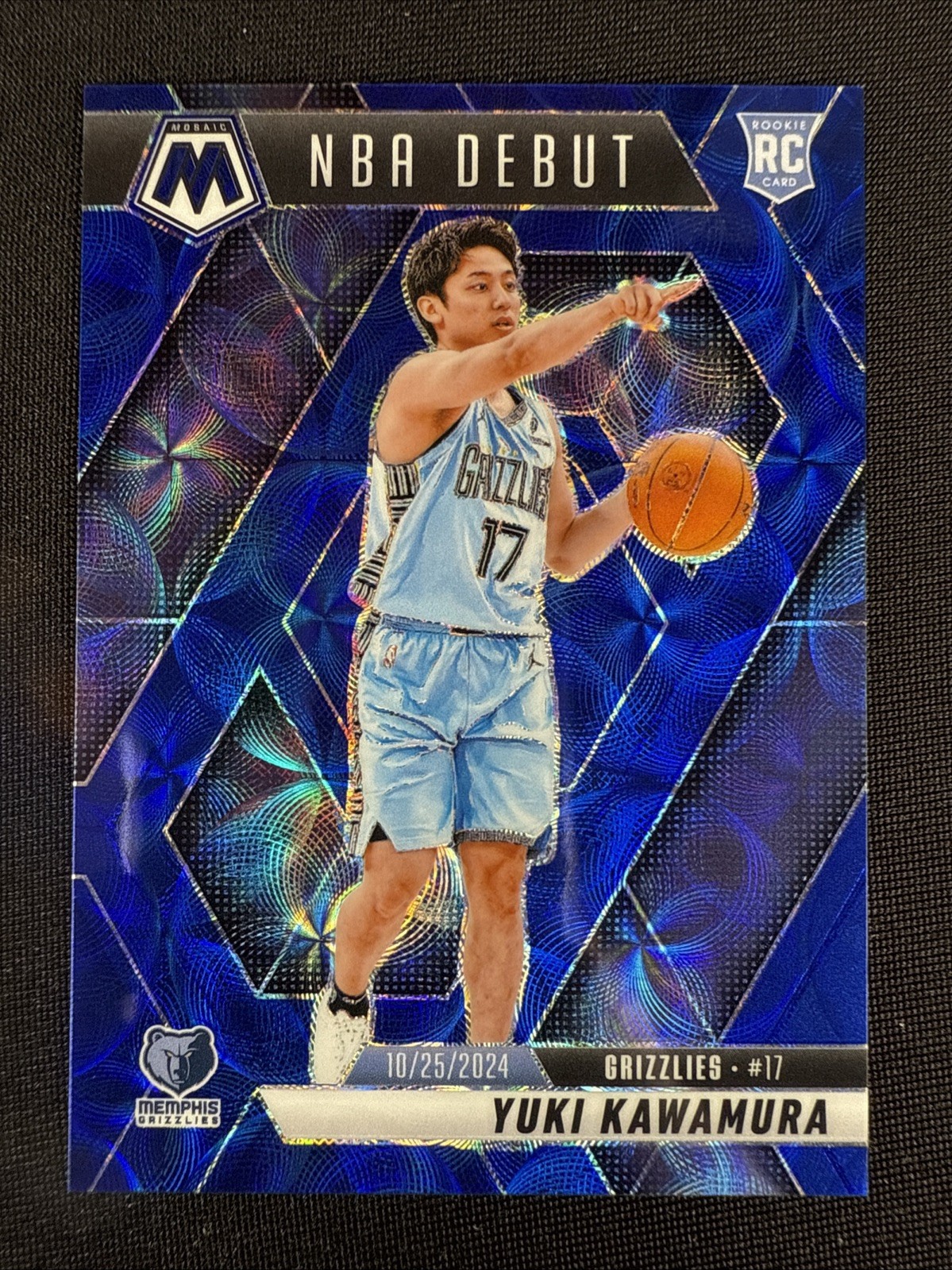 Yuki Kawamura Rookie Card 2024-25 Mosaic NBA Debut International Blue /35 #265