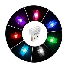 2 Pcs USB LED Car Interior Atmosphere Lamp, Night Light Led Decoration Multi