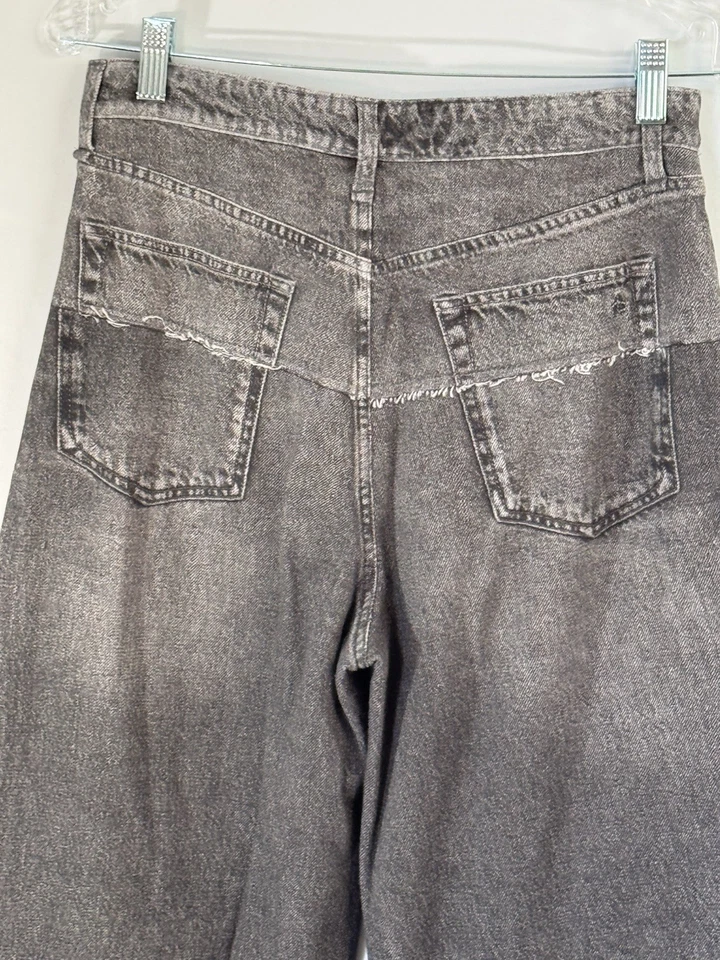 rag & bone Miramar Sofia Pants Size 28 Knit Denim Wide Leg Black Sweatpant Jeans - Image 4 of 4