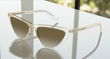 SAINT LAURENT SL 550 SLIM 005 Cat Eye Yellow Brown 56 mm Women's Sunglasses