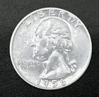 1956-P  25c SILVER  Washington Quarter  XF/AU      (R001)