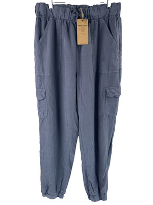 New Thread & Supply Womens 100% Tencel Cargo Jogger Elastic Drawstring Sz L